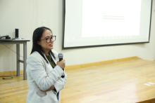 Evelyn Cortés González, jefa de la Unidad de Títulos de la Coordinación General de Control Escolar de la Universidad de Guadalajara en CUValles